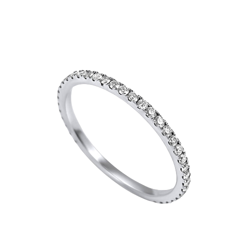 A brilliant diamond studded micro pavé ring