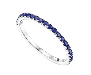 Beautiful blue sapphire diamond eternity ring